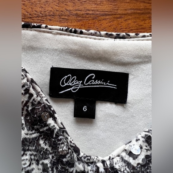 Oleg Cassini sequin snake skin print mini dress size 6 - Picture 7 of 14